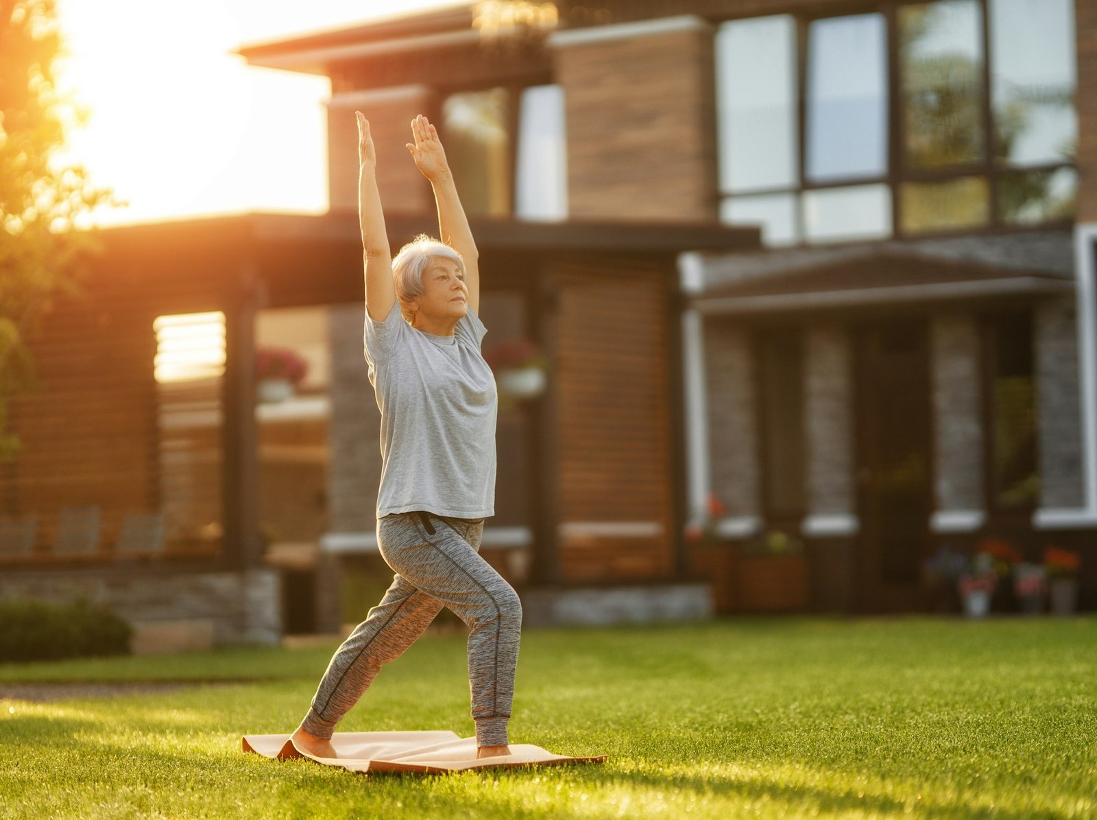 mature woman doing exercise